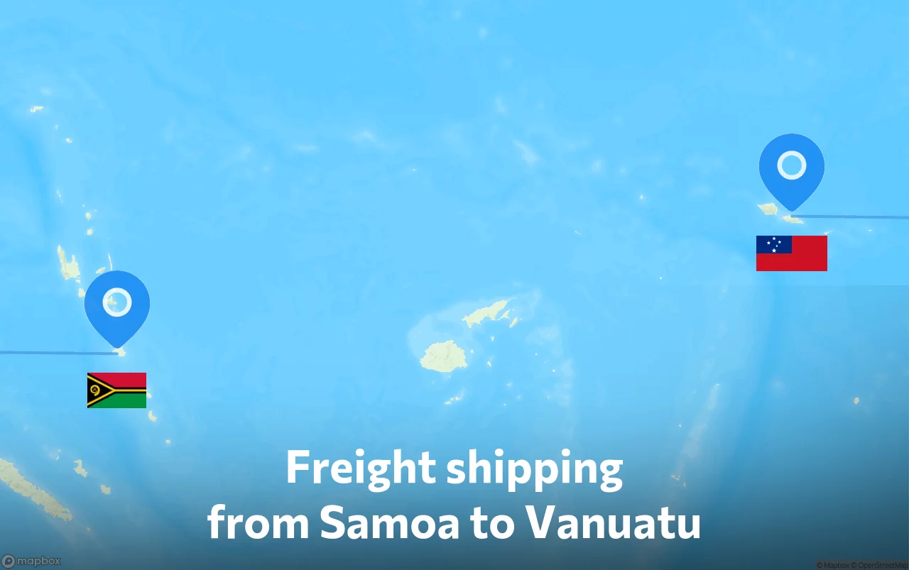 Shipping route from Samoa to Vanuatu