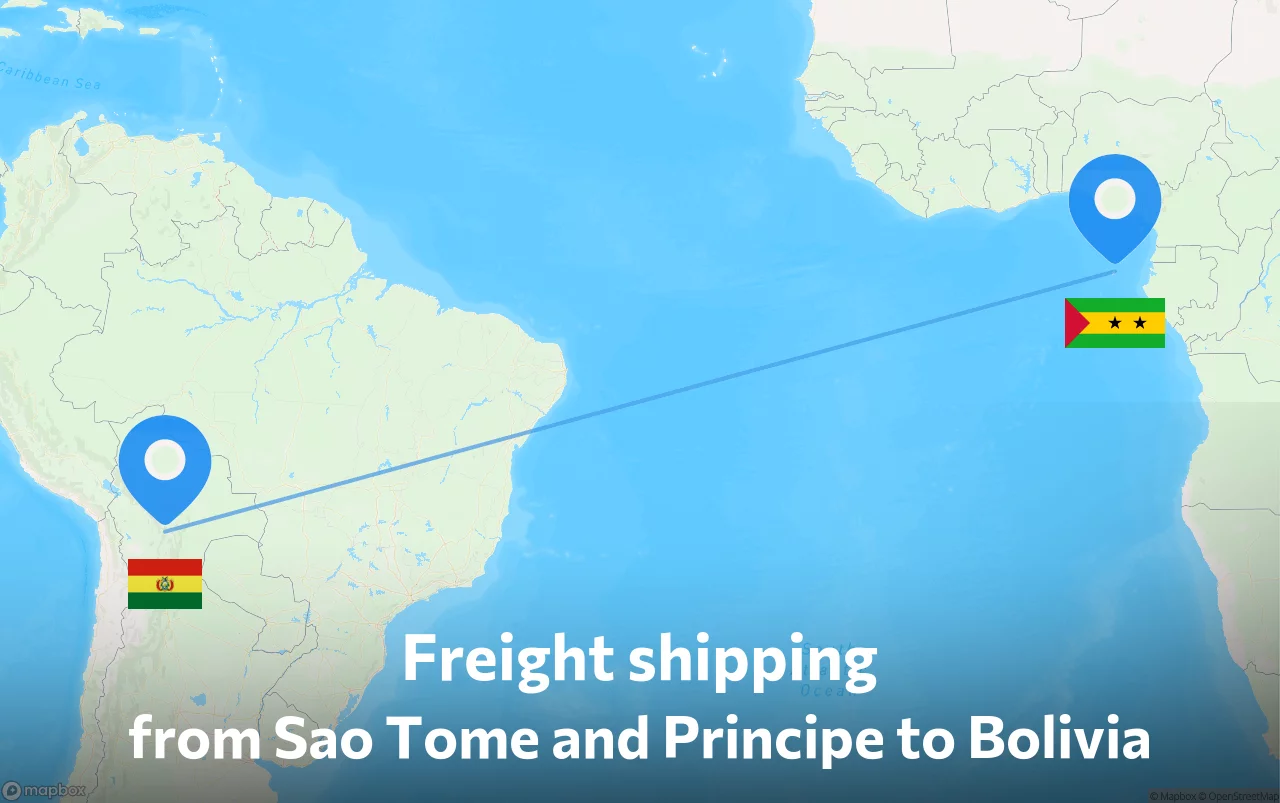 Shipping route from Sao Tome and Principe to Bolivia