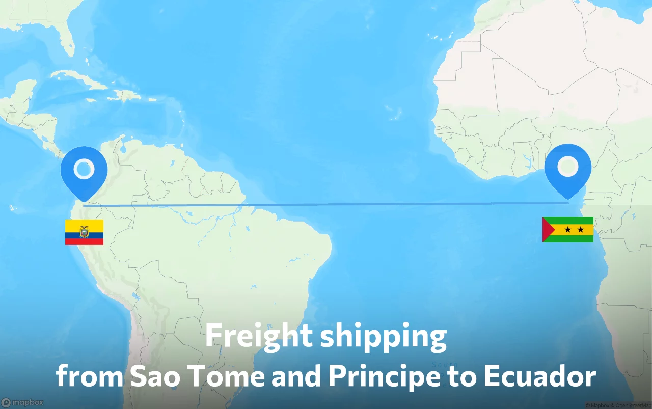 Shipping route from Sao Tome and Principe to Ecuador