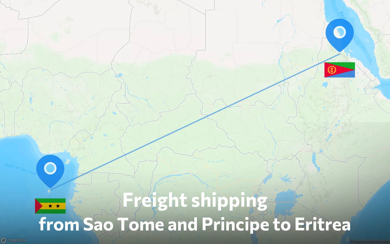Shipping route from Sao Tome and Principe to Eritrea