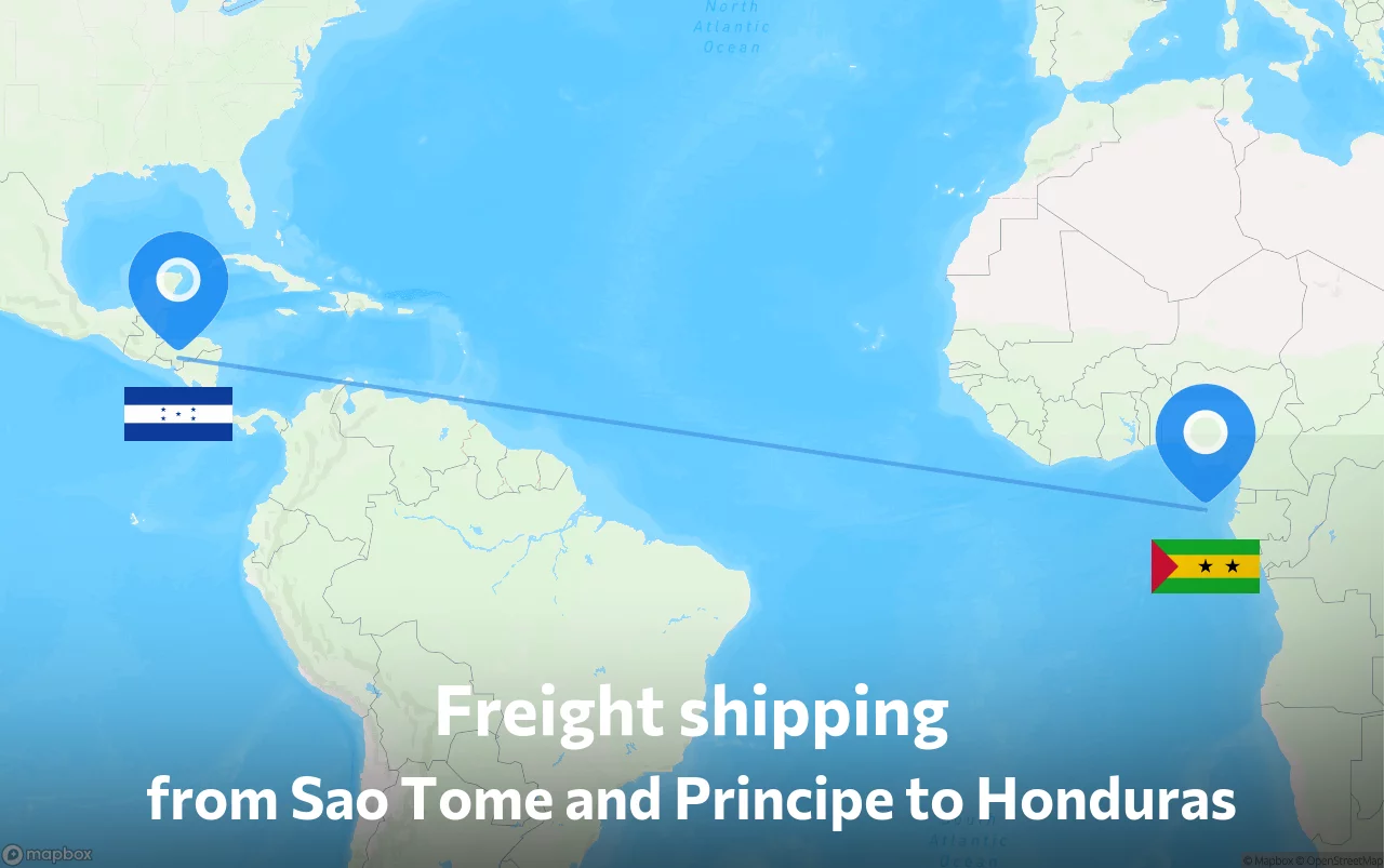 Shipping route from Sao Tome and Principe to Honduras