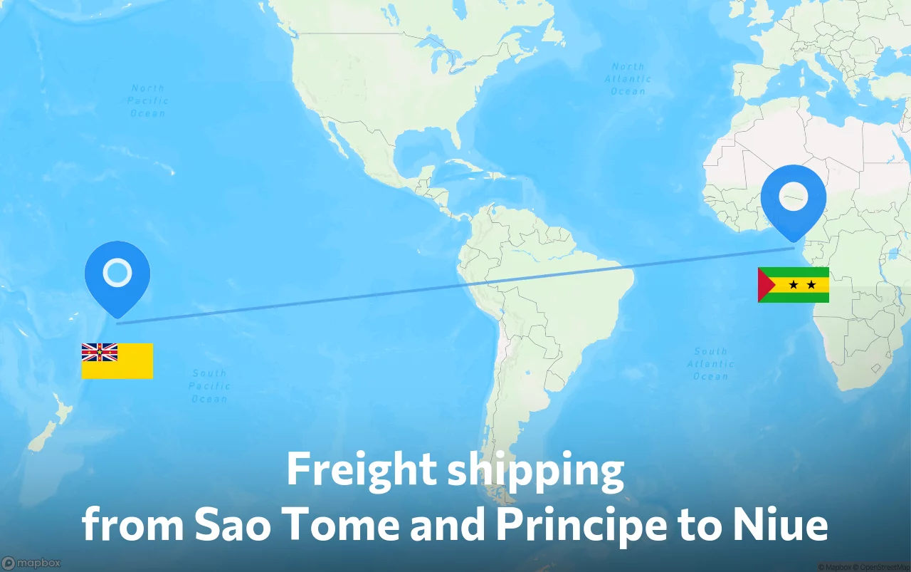 Shipping route from Sao Tome and Principe to Niue