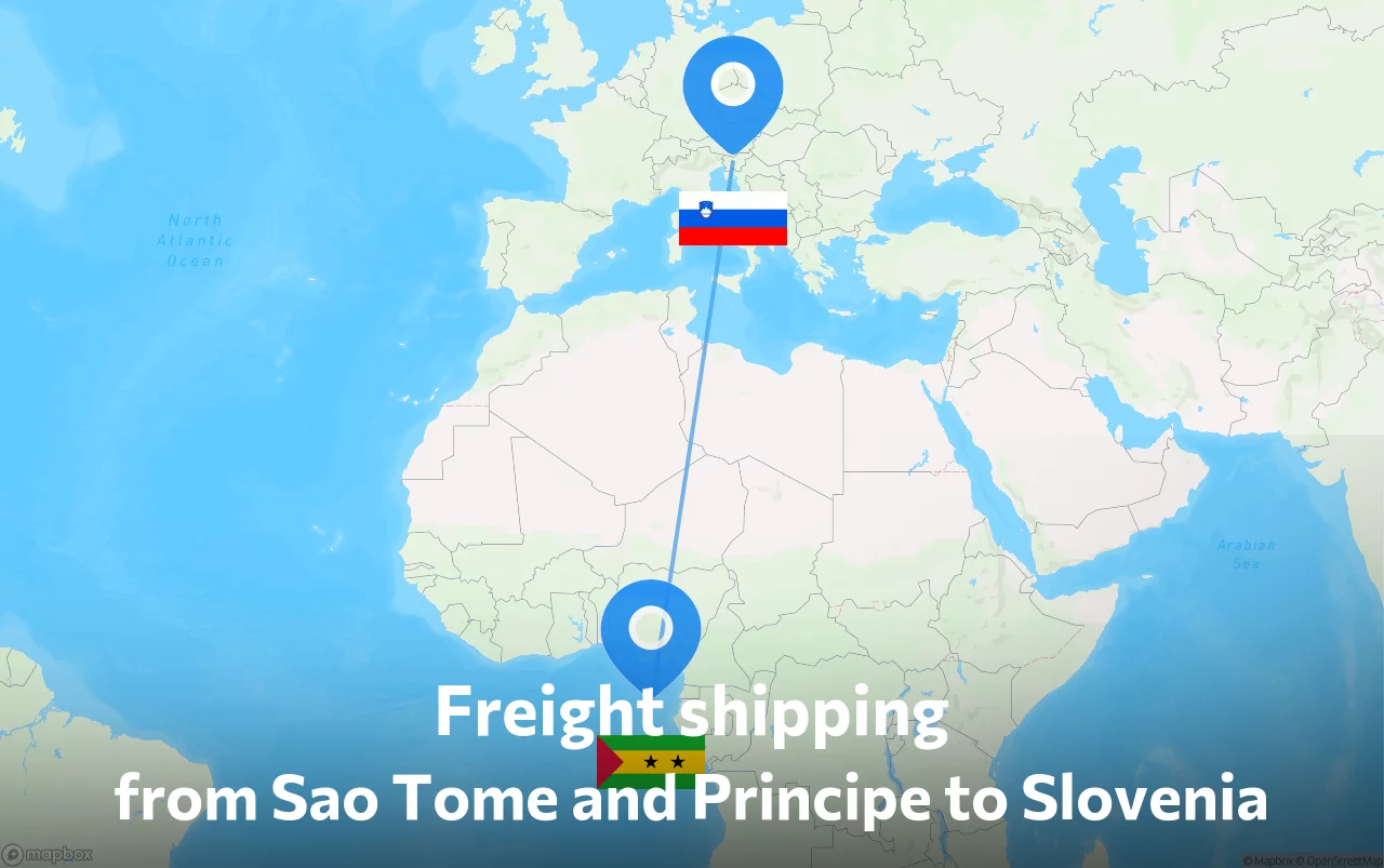 Shipping route from Sao Tome and Principe to Slovenia