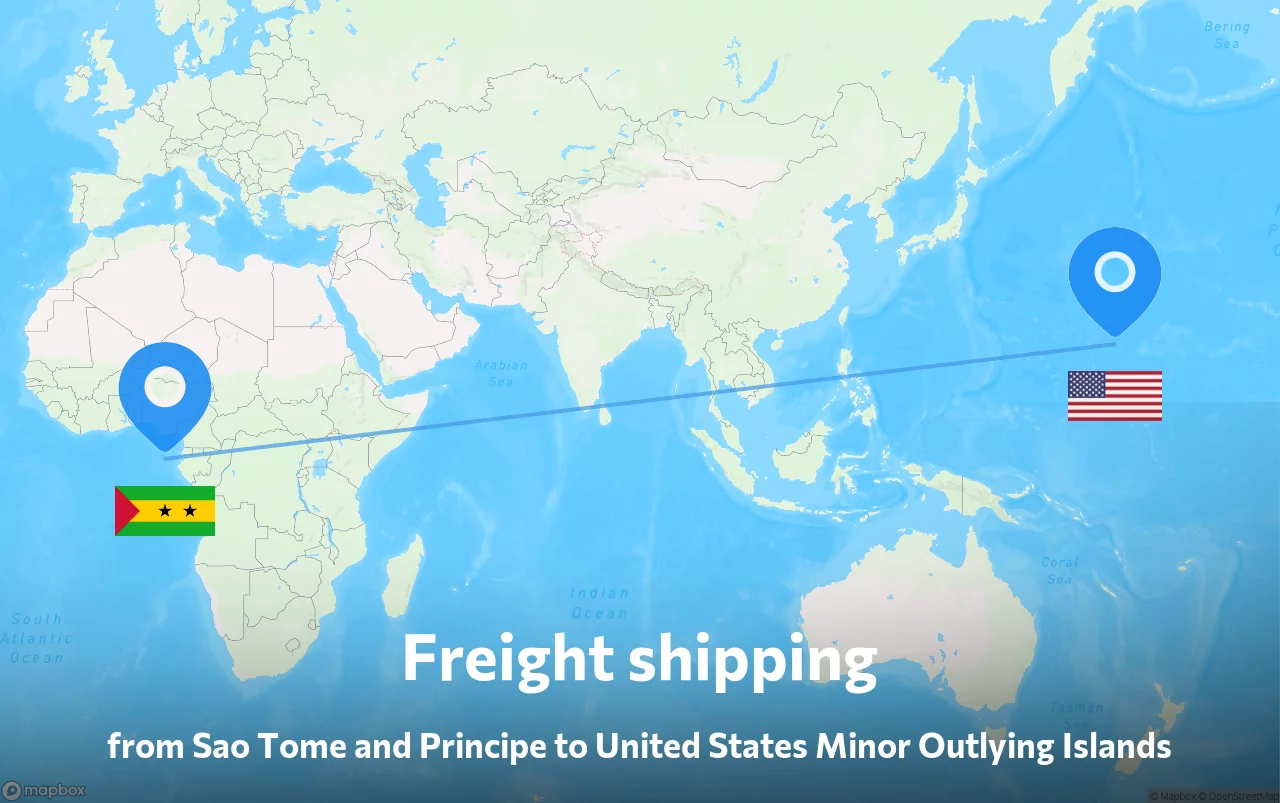 Shipping route from Sao Tome and Principe to United States Minor Outlying Islands