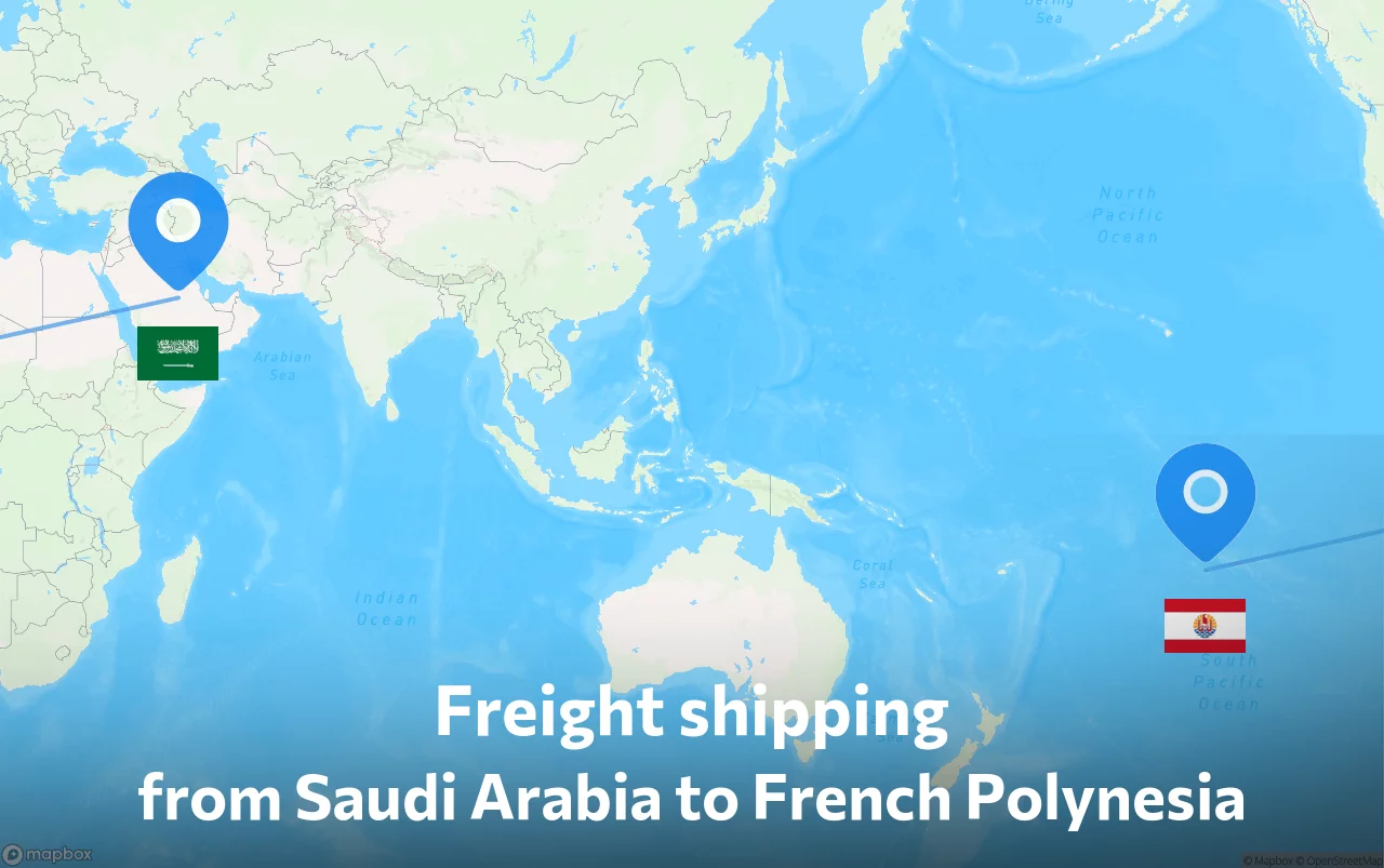 Shipping route from Saudi Arabia to French Polynesia