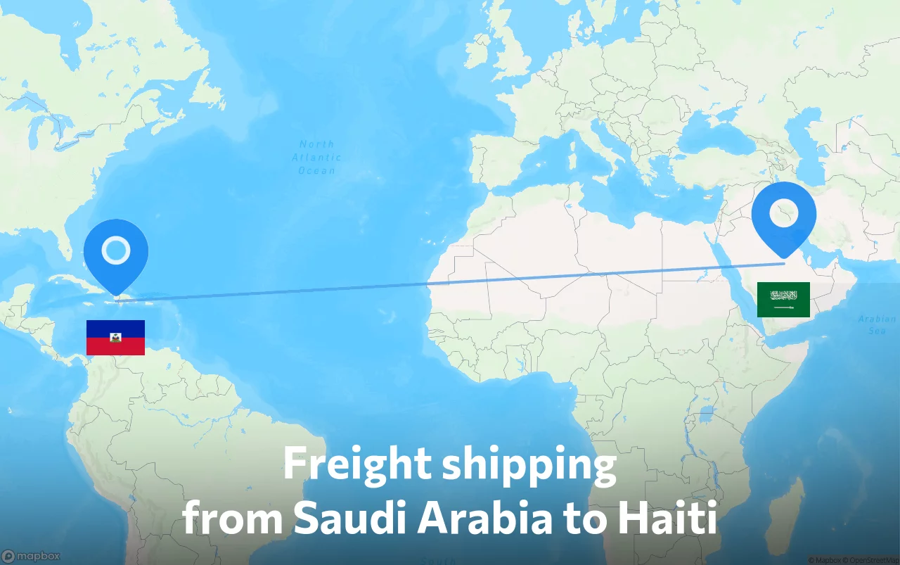 Shipping route from Saudi Arabia to Haiti