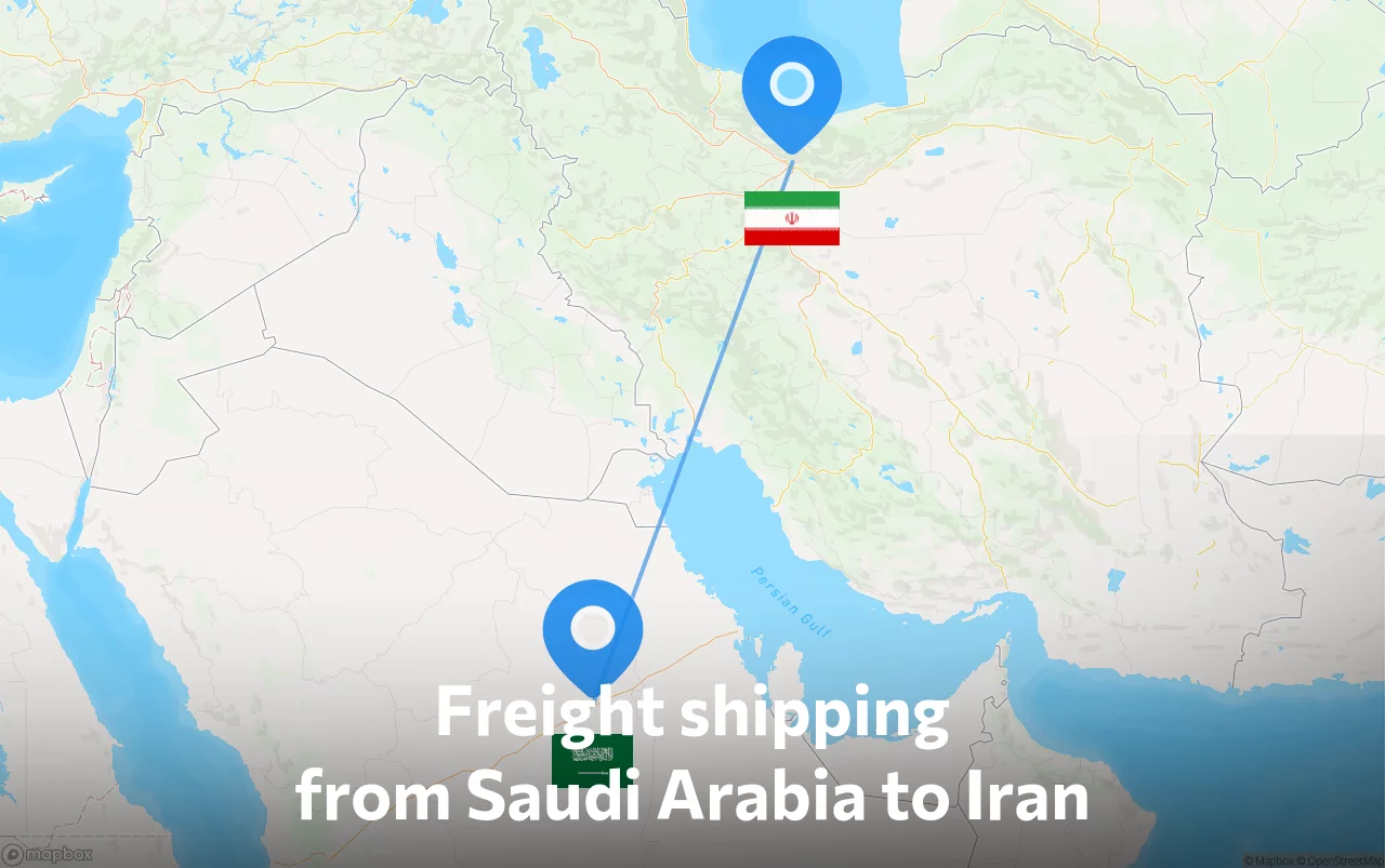 Shipping route from Saudi Arabia to Iran
