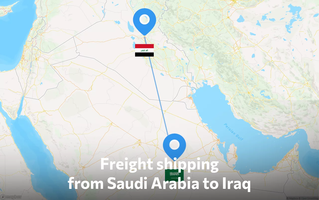 Shipping route from Saudi Arabia to Iraq