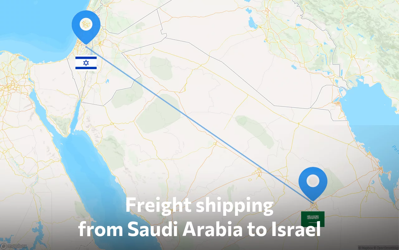 Shipping route from Saudi Arabia to Israel