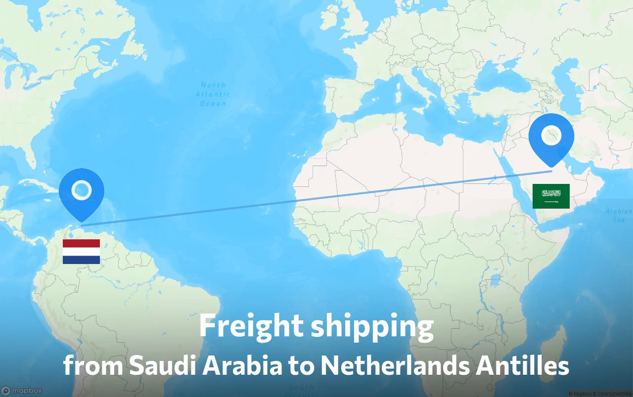 Shipping route from Saudi Arabia to Netherlands Antilles
