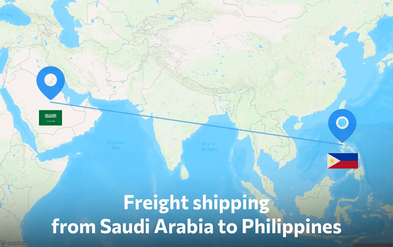 Shipping route from Saudi Arabia to Philippines