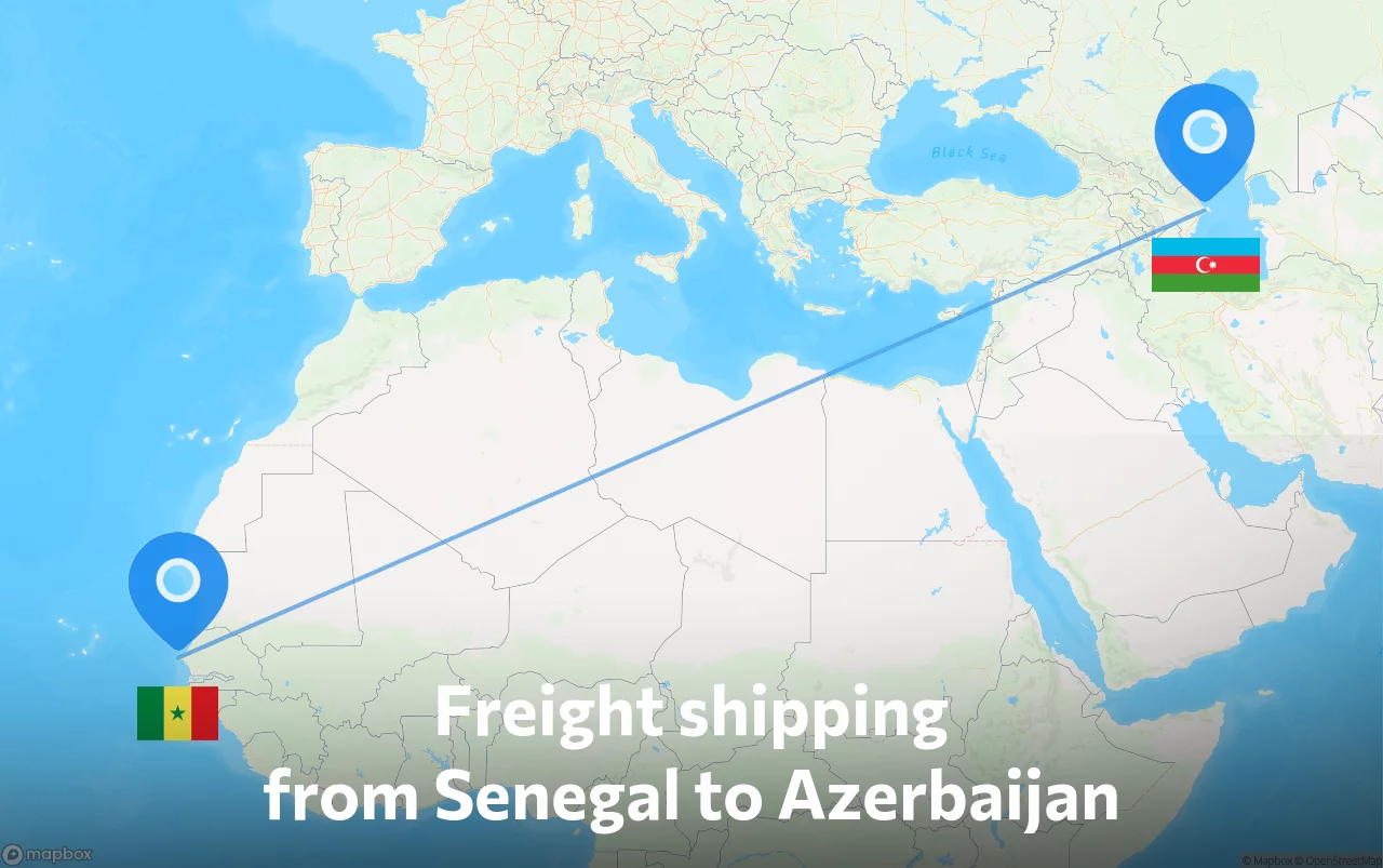 Shipping route from Senegal to Azerbaijan