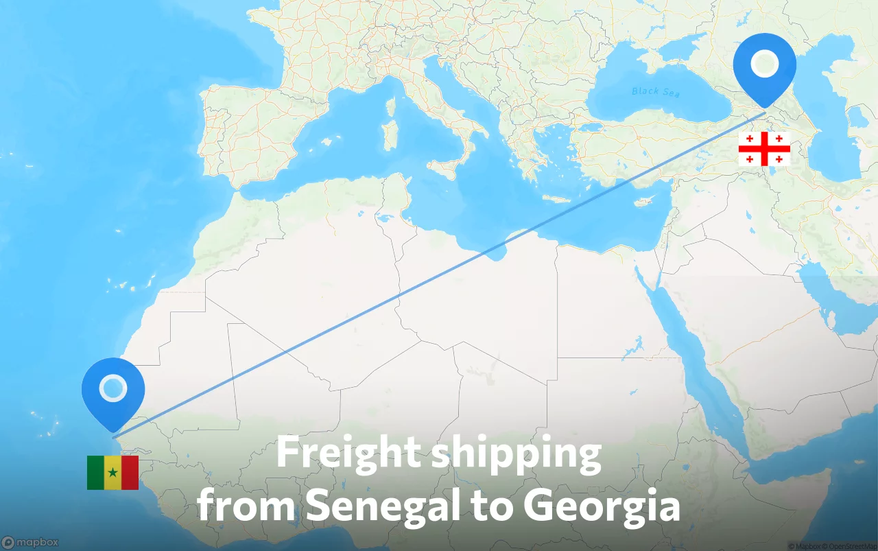 Shipping route from Senegal to Georgia