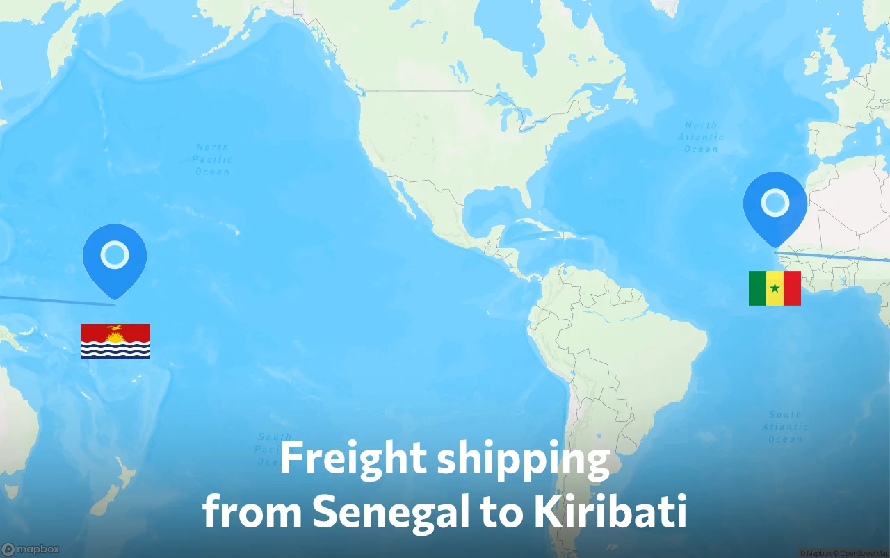 Shipping route from Senegal to Kiribati