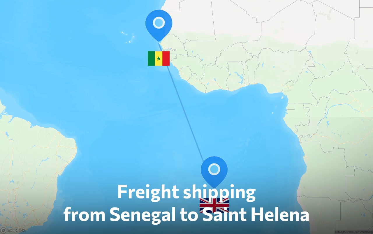 Shipping route from Senegal to Saint Helena