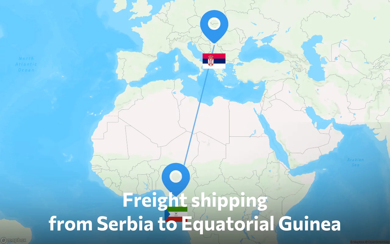 Shipping route from Serbia to Equatorial Guinea