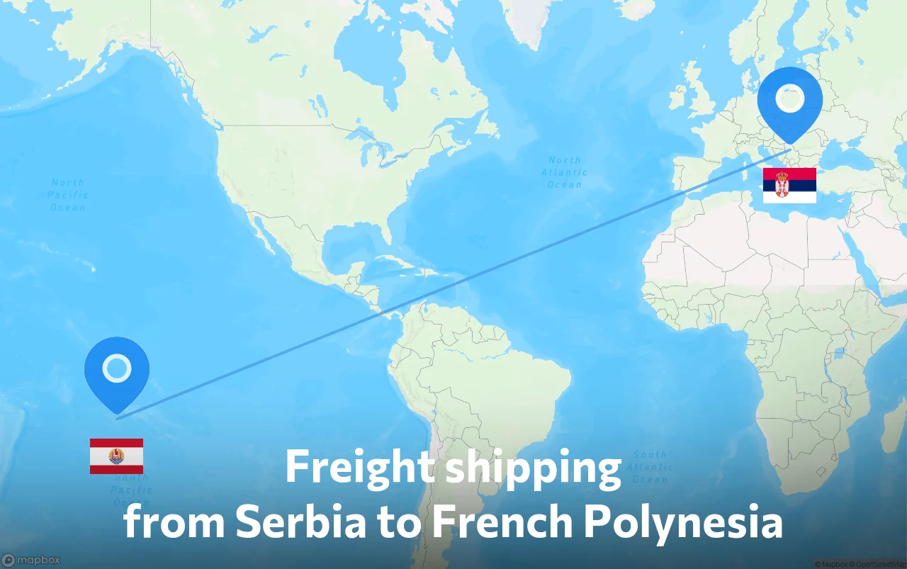 Shipping route from Serbia to French Polynesia