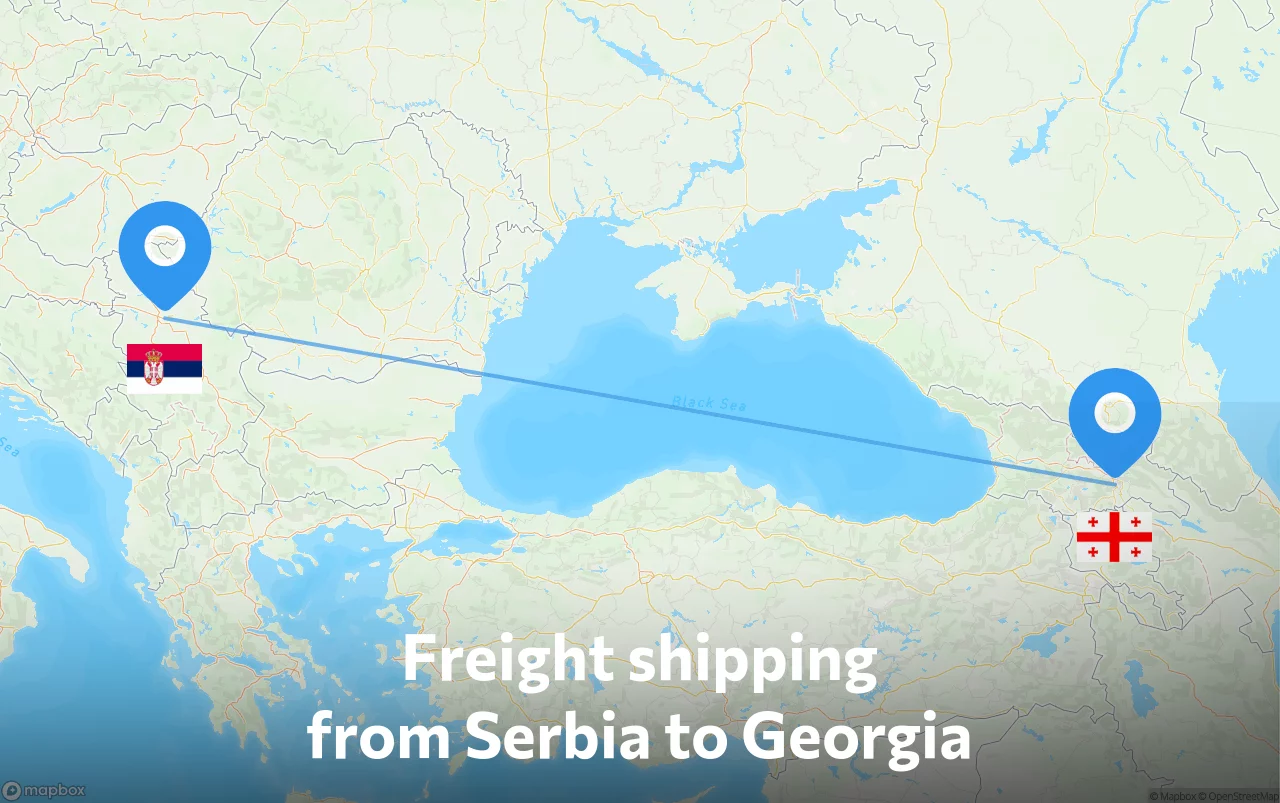 Shipping route from Serbia to Georgia