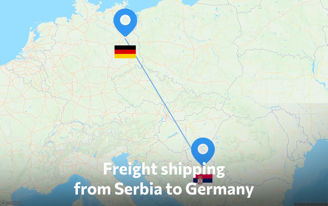 Shipping route from Serbia to Germany