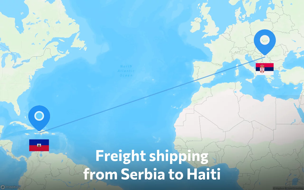 Shipping route from Serbia to Haiti