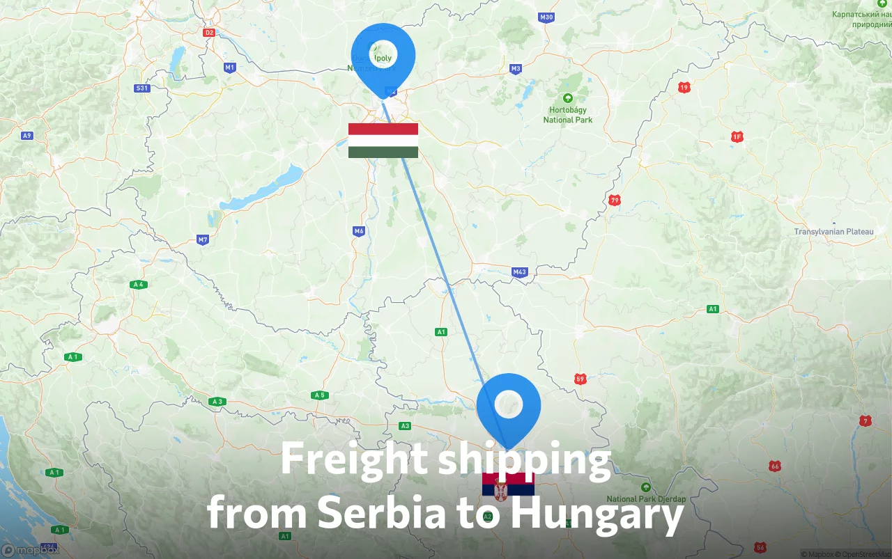 Shipping route from Serbia to Hungary