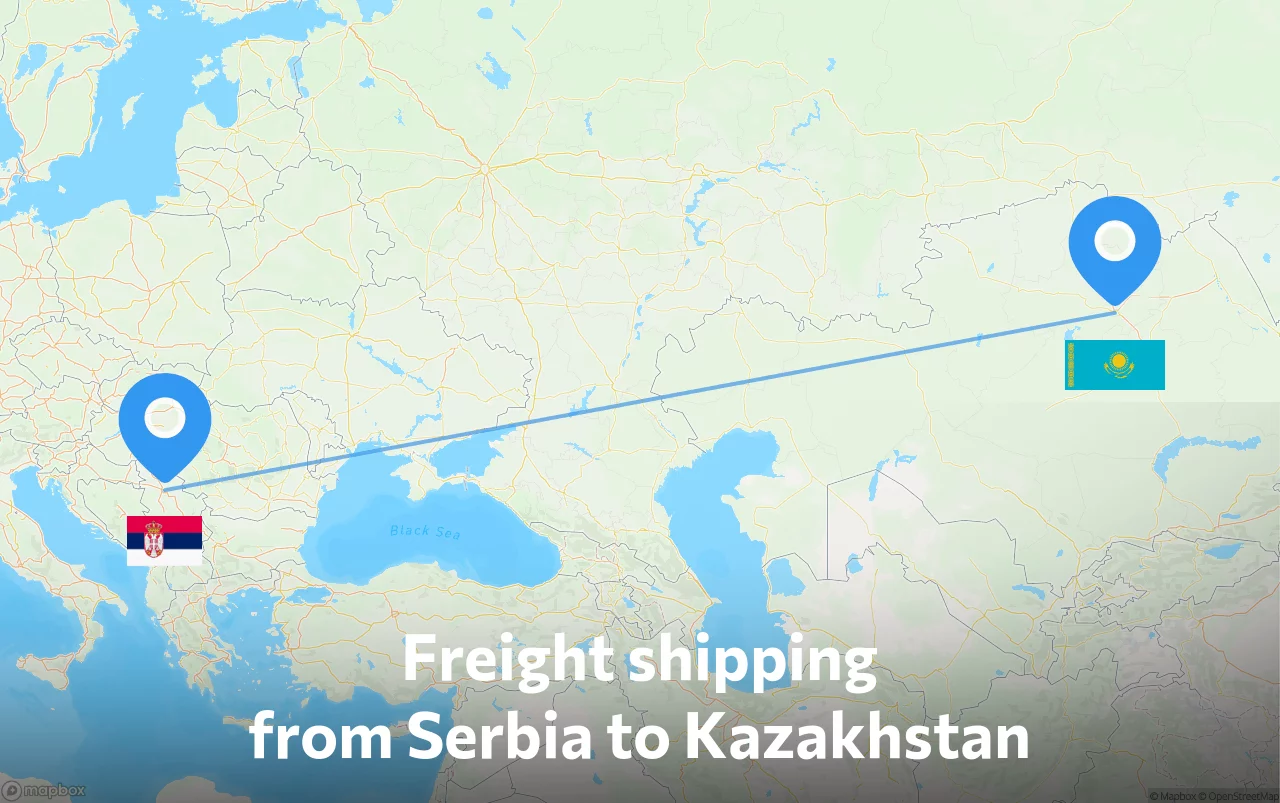 Shipping route from Serbia to Kazakhstan
