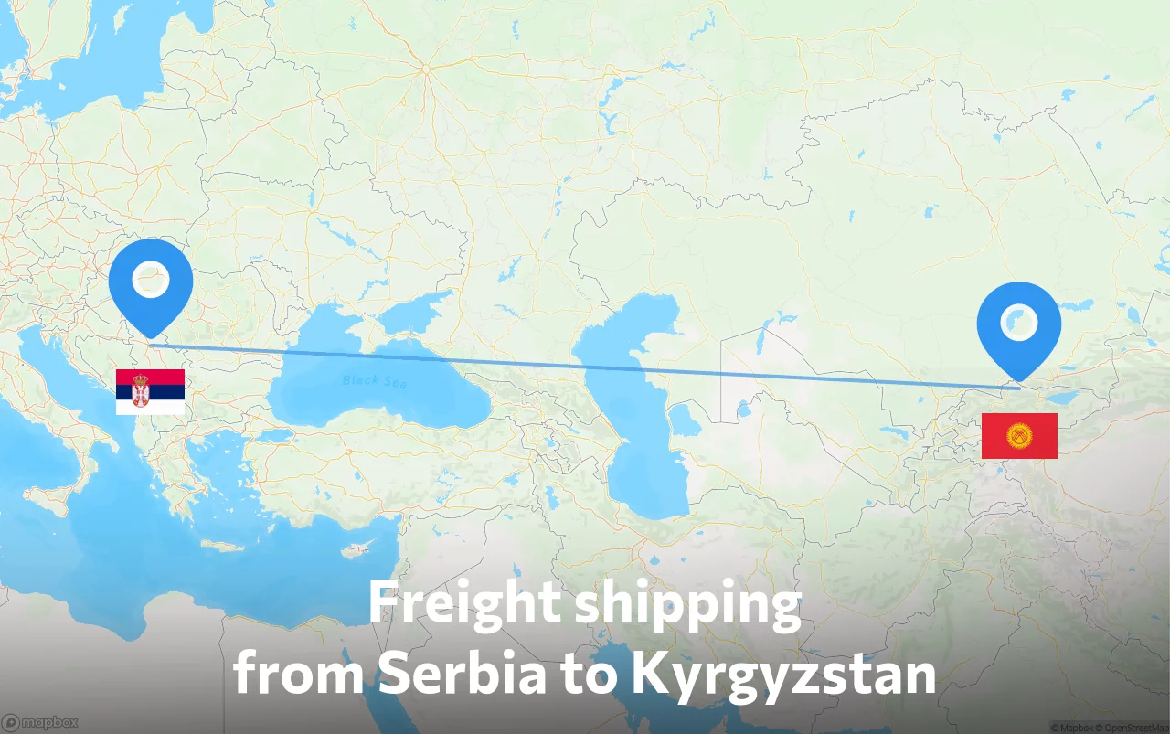 Shipping route from Serbia to Kyrgyzstan