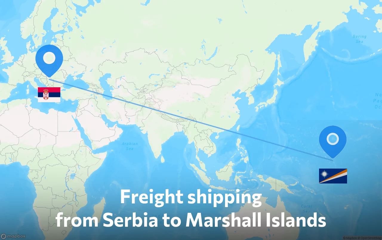Shipping route from Serbia to Marshall Islands