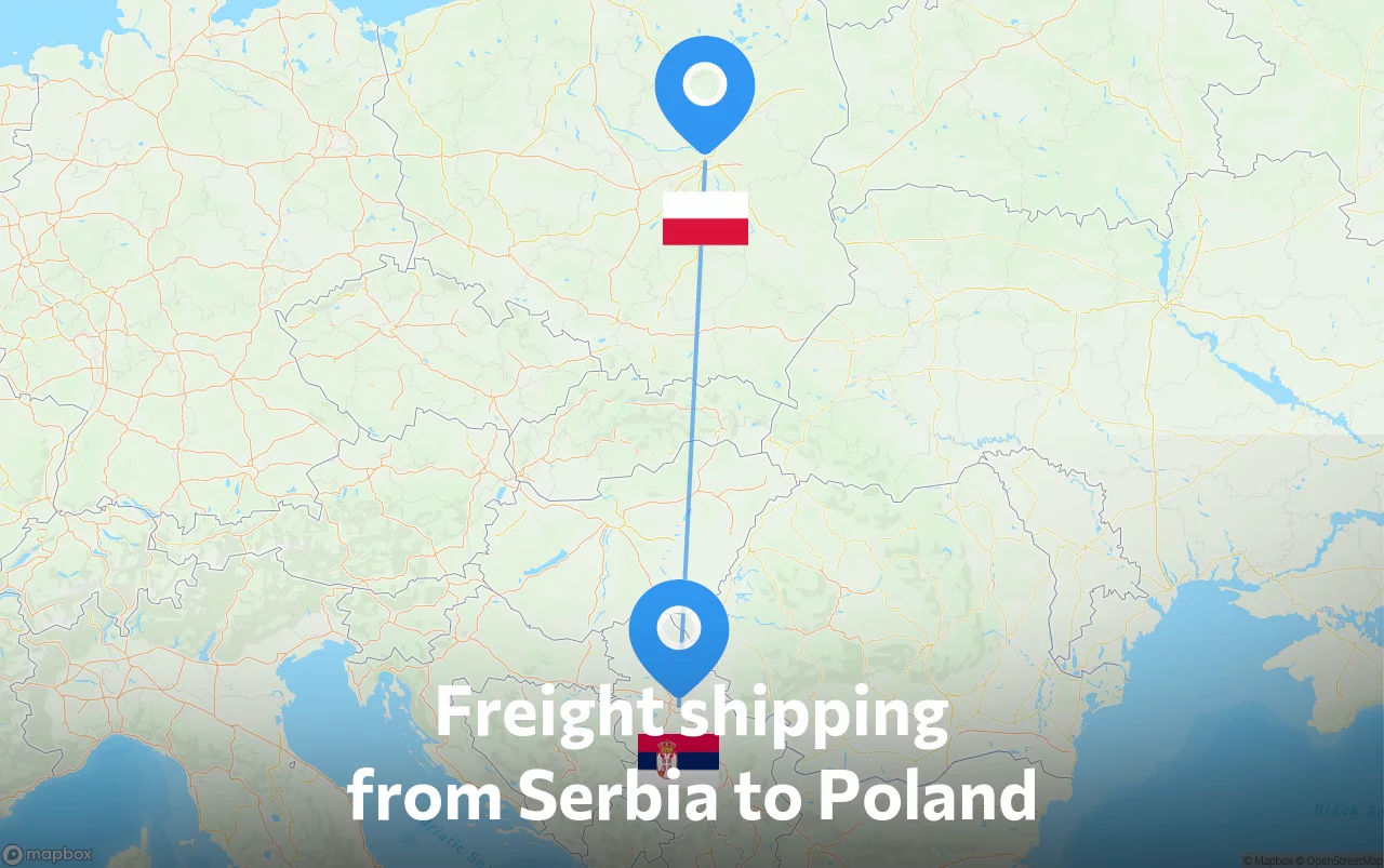 Shipping route from Serbia to Poland