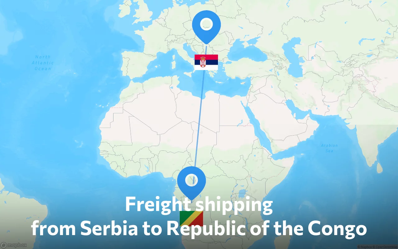 Shipping route from Serbia to Republic of the Congo