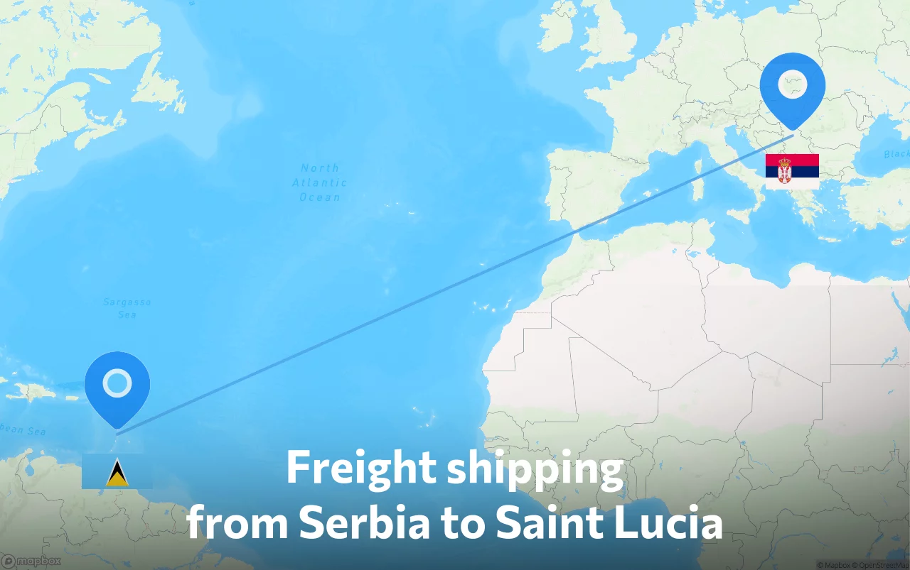 Shipping route from Serbia to Saint Lucia