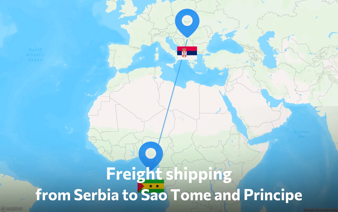 Shipping route from Serbia to Sao Tome and Principe