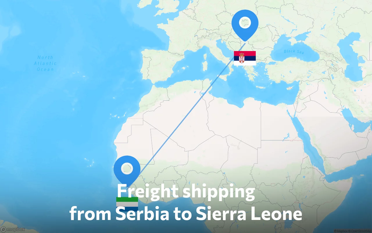 Shipping route from Serbia to Sierra Leone