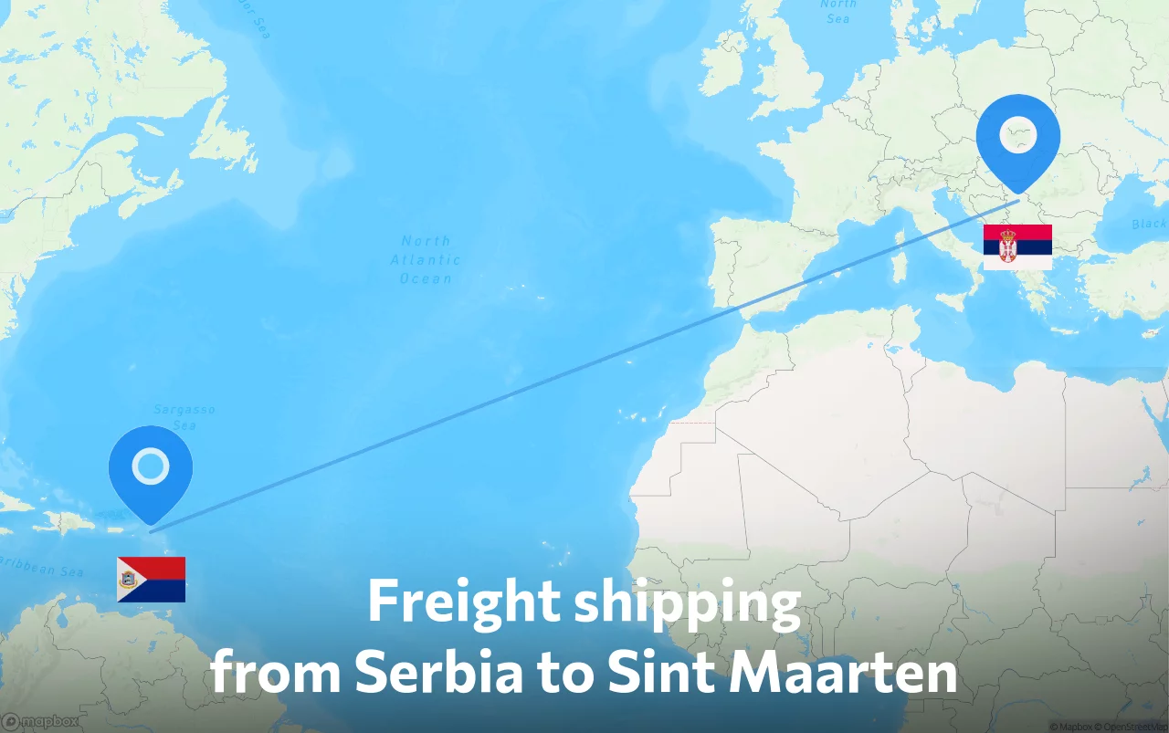 Shipping route from Serbia to Sint Maarten