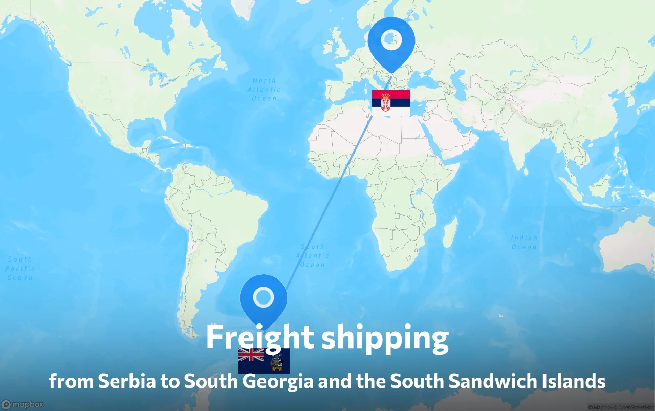 Shipping route from Serbia to South Georgia and the South Sandwich Islands
