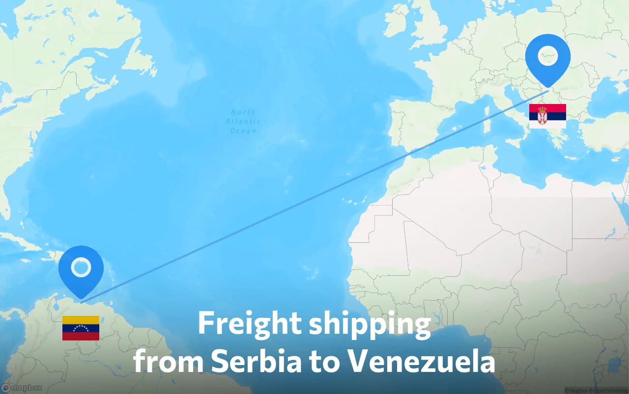 Shipping route from Serbia to Venezuela