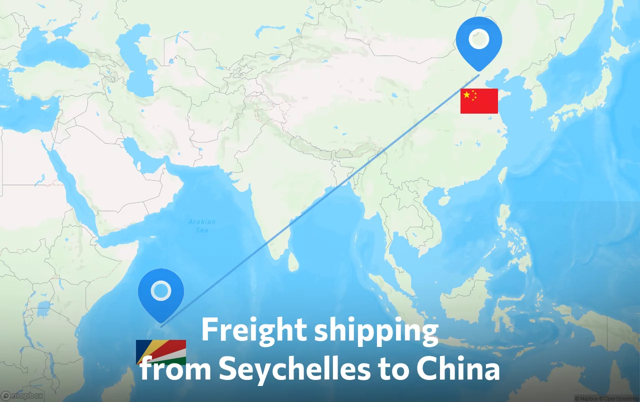 Shipping route from Seychelles to China