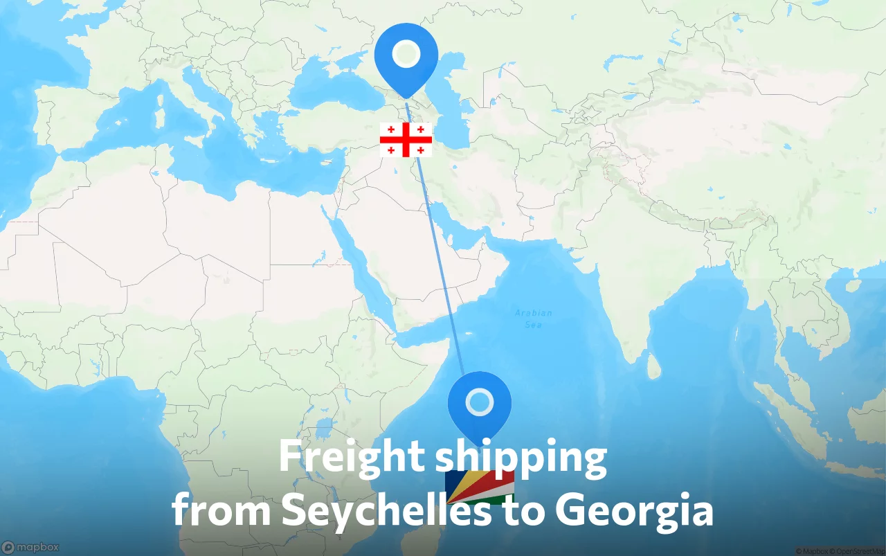 Shipping route from Seychelles to Georgia