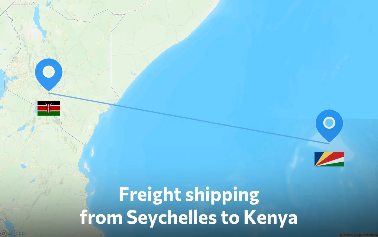 Shipping route from Seychelles to Kenya