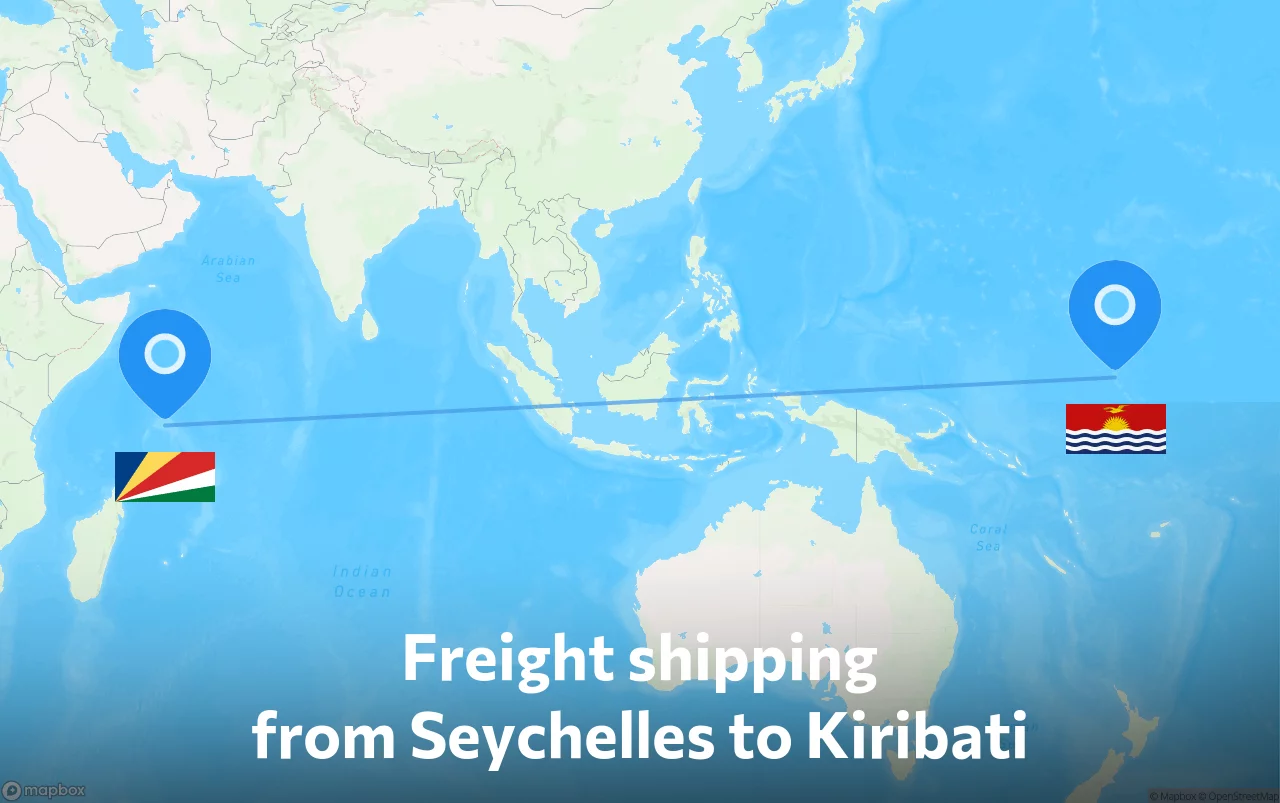 Shipping route from Seychelles to Kiribati