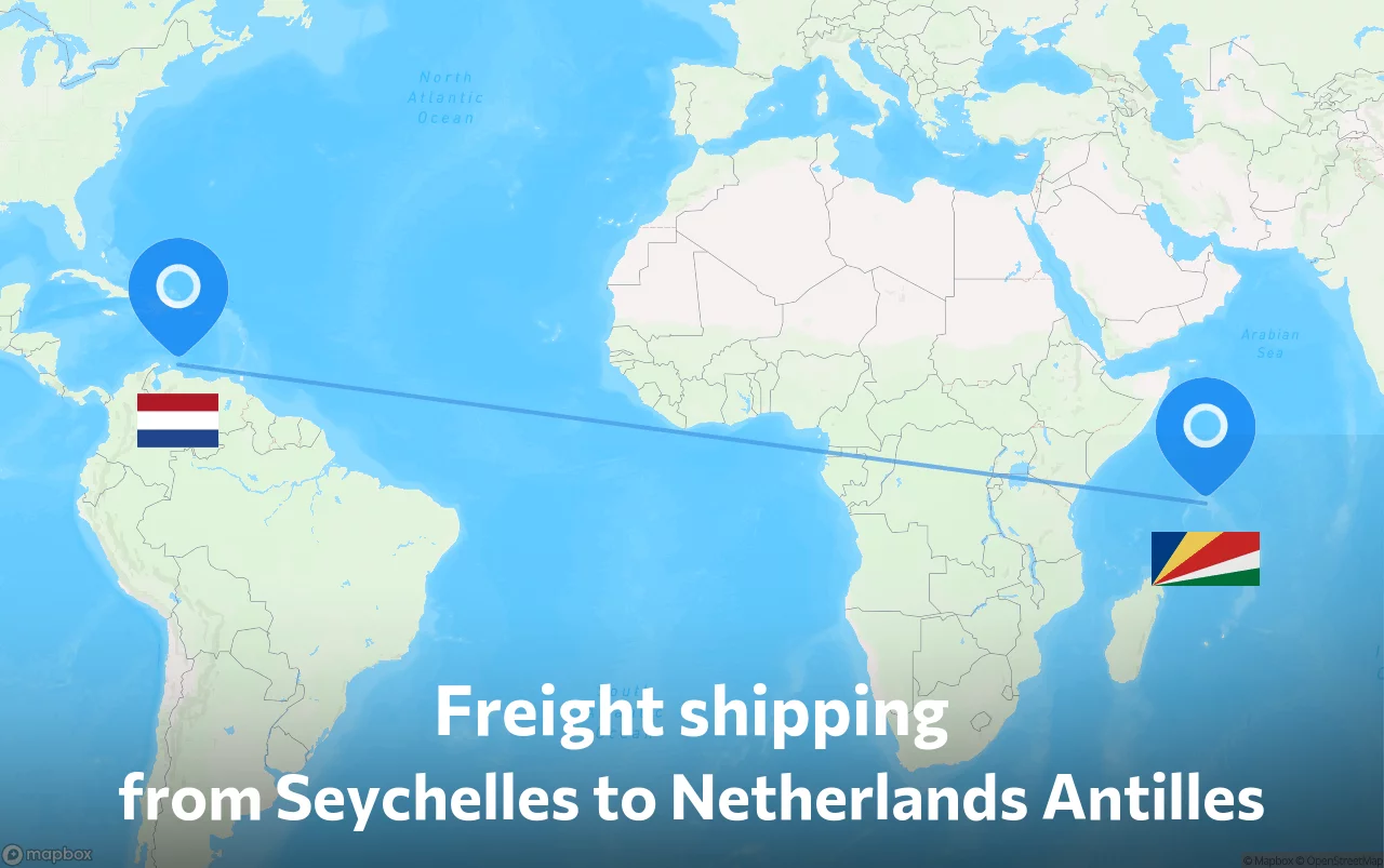 Shipping route from Seychelles to Netherlands Antilles