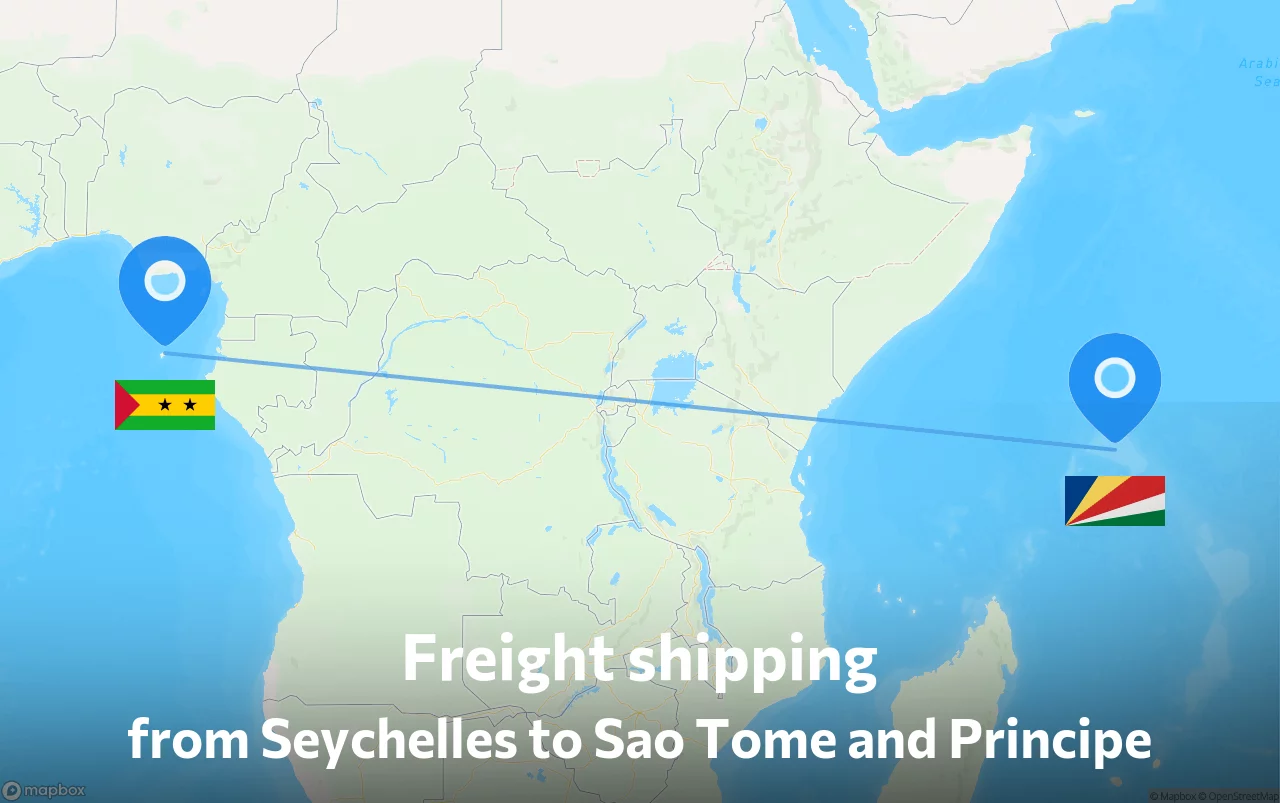Shipping route from Seychelles to Sao Tome and Principe