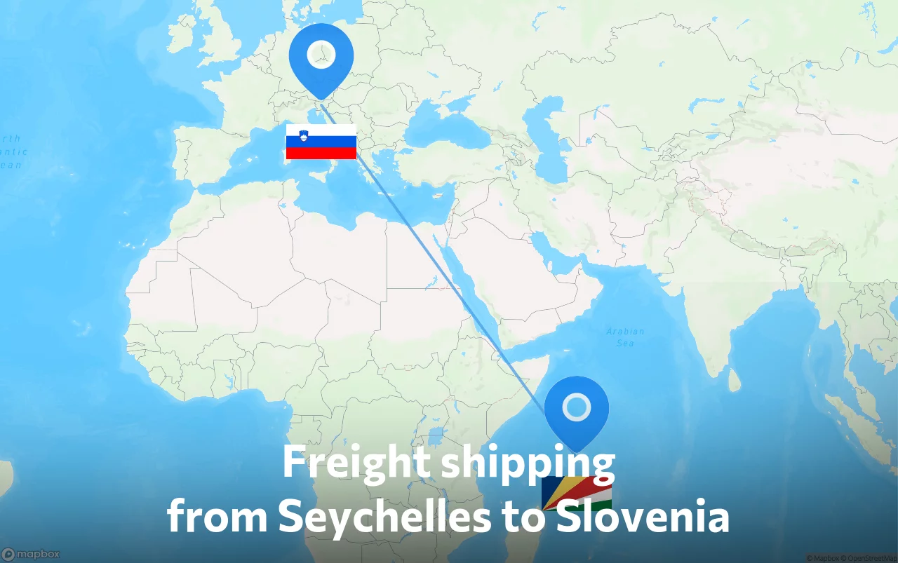 Shipping route from Seychelles to Slovenia