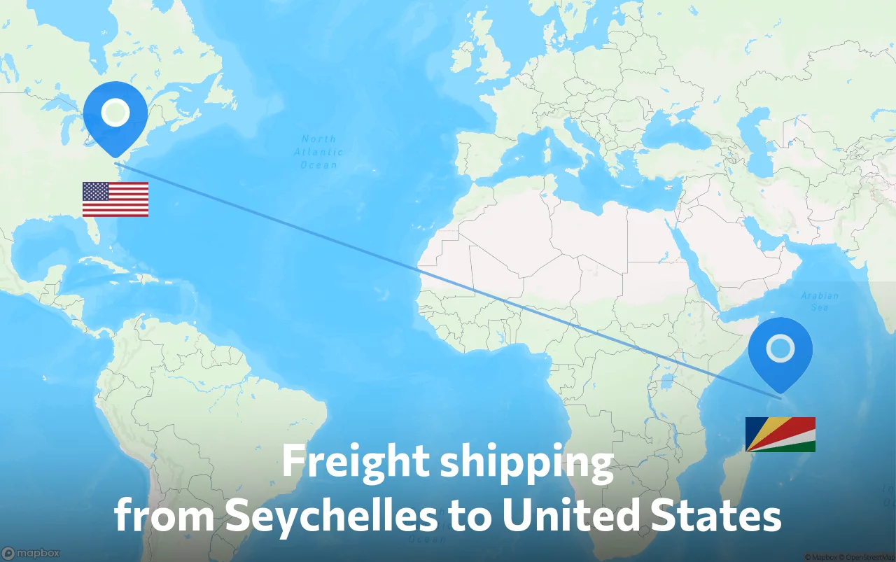 Shipping route from Seychelles to United States