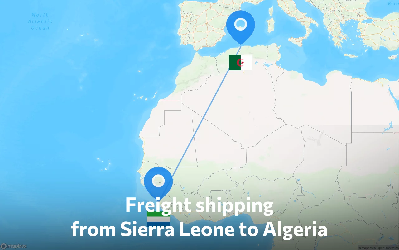 Shipping route from Sierra Leone to Algeria