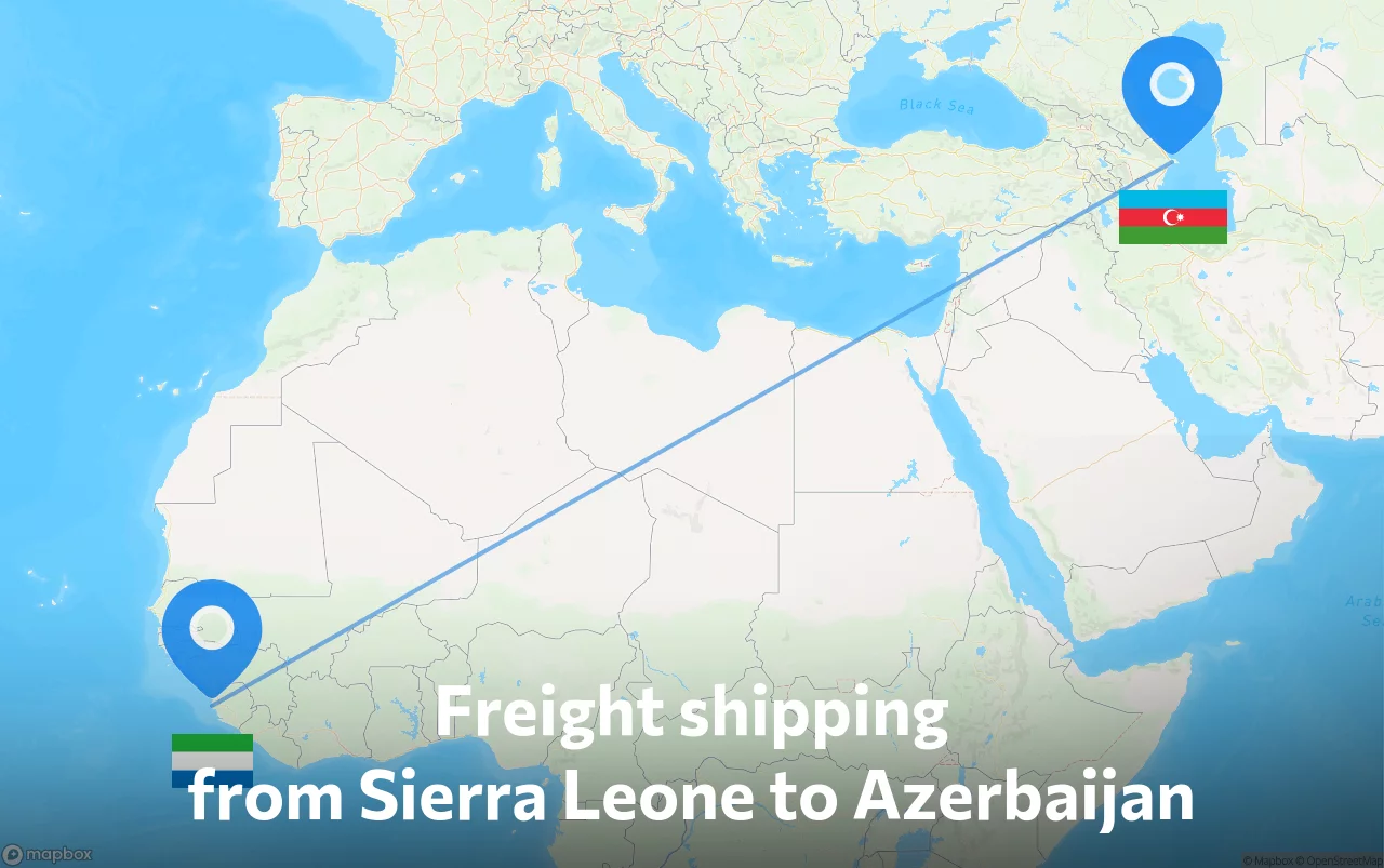 Shipping route from Sierra Leone to Azerbaijan