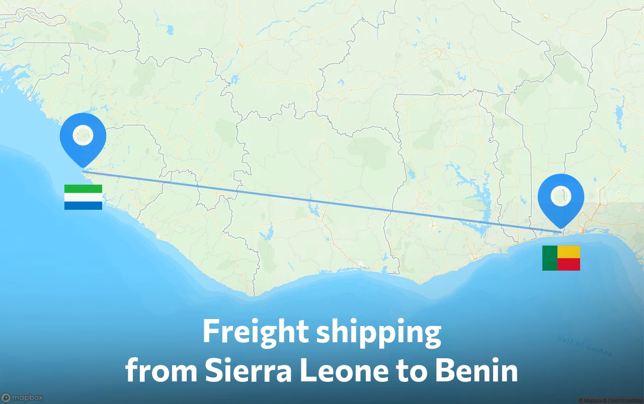 Shipping route from Sierra Leone to Benin