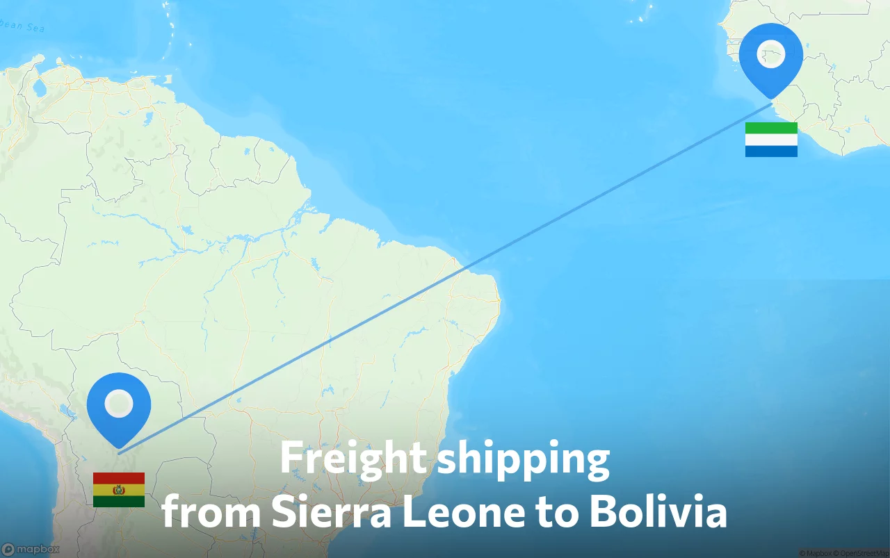 Shipping route from Sierra Leone to Bolivia