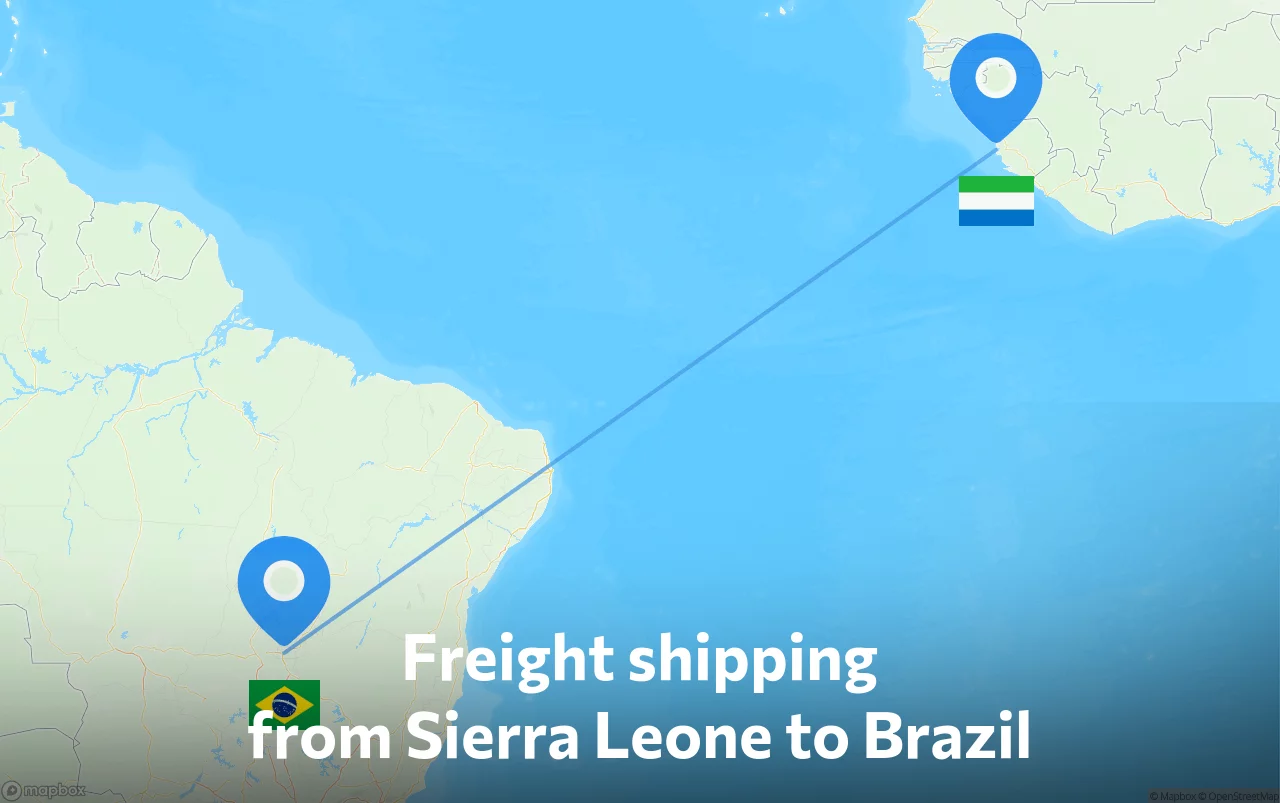 Shipping route from Sierra Leone to Brazil
