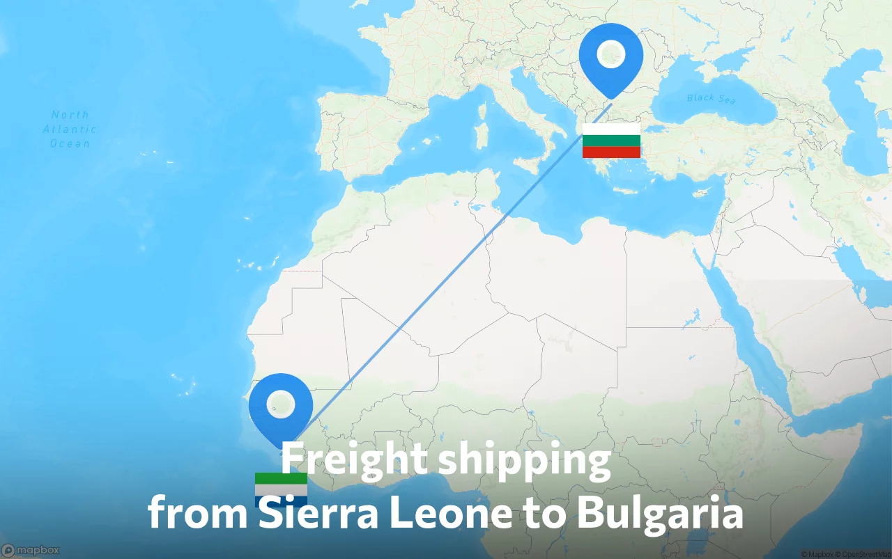 Shipping route from Sierra Leone to Bulgaria